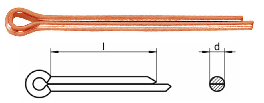 Шплінт розвідний 3.2x20 мідь DIN 94
